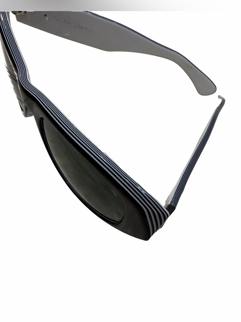 Vintage B&L Ray-Ban Black DEKKO BL G-15Sunglasses Black White Stripe Rare - Picture 4 of 10